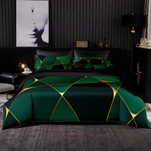 잘 만든 녹색 침구 세트 북유럽 StyleDuvet 커버 245x210 Pillowcase 킹 퀸 전체 크기 홈 섬유에 대