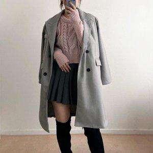 [옷자락]여자 가을 간절기 하객룩 심플 모던 롱 코트_P350067615