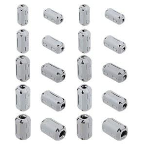 uxcell 페라이트 코어 링 3.5mm 5mm 7mm 9mm 13mm 클립온 RFI EMI 소음 억제 필터 케이블 클립, 그레이 20pcs