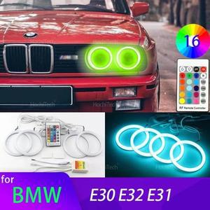 하이 퀄리티 울트라 브라이트 RGB 코튼 LED 엔젤 아이 링, BMW E30 용 주간 조명, 자동차 액세서리, 16 색