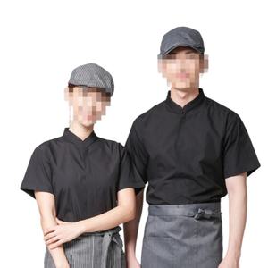검정 속단추 반팔 조리복 유니폼 블랙 CS3617