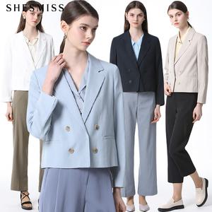 [쉬즈미스(SHESMISS)] 린넨블렌디드 후크버튼 숏 자켓 (택가격: 316000원)