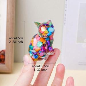 가챠 장난감 굿즈 1PC 천연 크리스탈 스톤 Clovely 고양이 동상 Reiki Stone 부적 Fengshui 조각 홈 오피스
