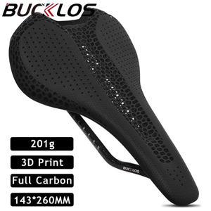 BUCKLOS 풀 카본 자전거 새들, 초경량 3D 프린트 시트, 탄소 섬유 레이싱 자전거 시트 쿠션, MTB 3D 새들,