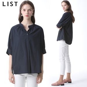 [리스트(LIST)] 솔리드 볼륨 실크 블라우스 (택가격:128000원)
