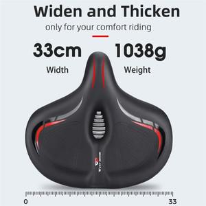 WEST BIKING 대형 MTB 자전거 시트, 충격 흡수 새들 쿠션, 중공 통기성 방수 사이클링 장비