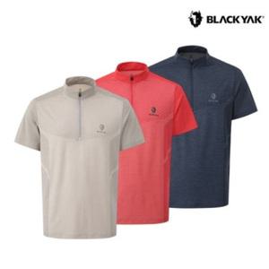 [롯데백화점]블랙야크 남성 냉감 기능성 반팔 카이에 집업 반팔티 (3 color) 1BYZTMU008 GD