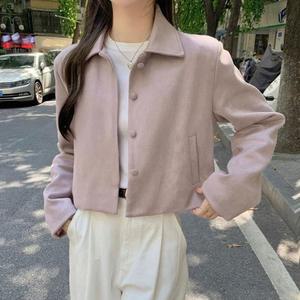 [오노마] ONM 트렌디 크롭 스웨이드 긴팔자켓 라이트 여성 데일리룩