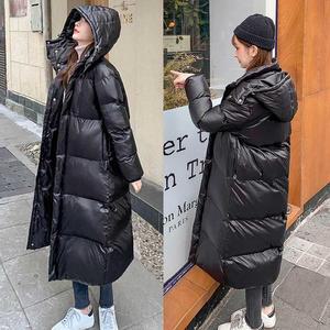 롱패딩 데일리 학생 스타일 스타일 겨울 점퍼 후드 패딩 경량 캐주얼 Foq