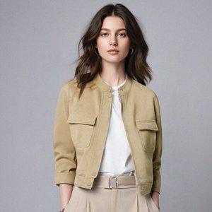 금강모피 25F/W 봄 가을 스웨이드 차이나 칼라 자켓 KCL-202 베이지