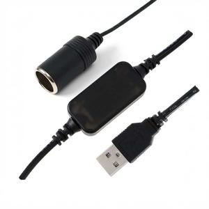USB전원 시거잭 케이블 5VTO12V 1.2M 호환 기기류 전환 포트 단자 블랙박스