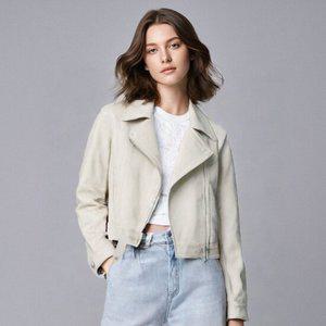 금강모피 25F/W 봄 가을 스웨이드 라이더 자켓 KSR-203 크림