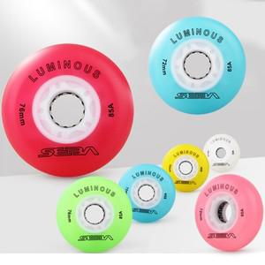 기존 SEBA 빛나는 휠 8PCS LED 85A 62 70 80mm 플래시 스케이트 조명 슬라이딩 롤러 Patine 타이어