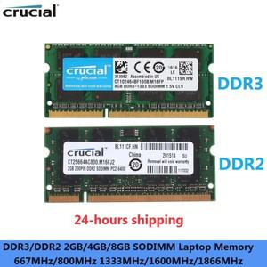중요한 메모리 SODIMM RAM 노트북 DDR2 2GB 4GB 8GB 667Mhz 800MHz 1333MHz 1866MHz Ram 1.5V