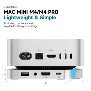 도킹스테이션Minisopuru Mac Mini M4 Dock 스탠드(4TB M.2 Nvme SSD 인클로저 포함) Mac Mini M4 Pro 허브