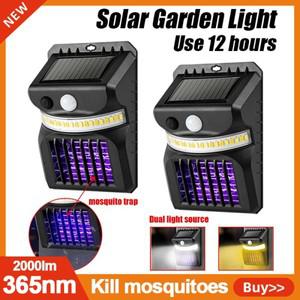 야외 LED 태양광 조명 정원 벽 365nm 모기 퇴치 IR 센서, 보안 가로등