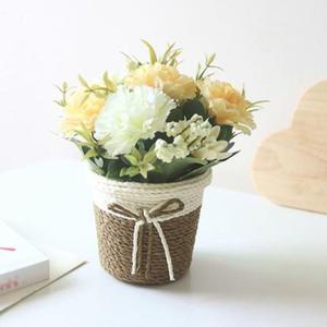 인테리어조화 카네이션 화분옐로우 조화꽃 소품장식