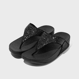 핏플랍 루루 글리터 토포스트 쪼리 Black Glitter