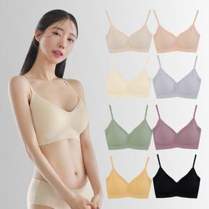 심리스 마카롱 브라 여성 노와이어 브래지어 편한 브라탑 여자 속옷 브라렛 이너웨어