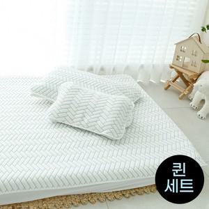 [아이차유] 쿨 냉감패드 여름이불 퀸패드 1P+베게커버 2P 50 x 70 세트