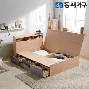 젠루 퀸 Q 수납헤드 깊은서랍 침대 프레임