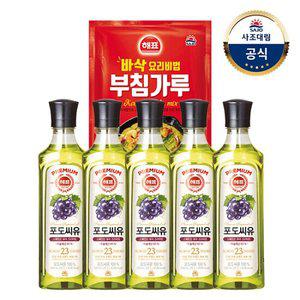 [사조대림] 해표 포도씨유500ml x5개+튀김/부침가루1kg x1개