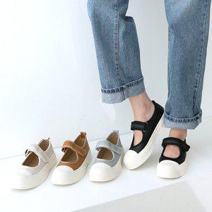 [비비오]천연소가죽 키높이 스니커즈 메리제인 벨크로 운동화