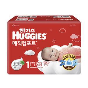 하기스 2023 매직컴포트 기저귀 1단계 밴드형 64매