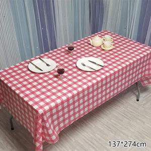 식탁보 방수 테이블보  일회용  PE 플라스틱 커버 천 파티 피크닉 캠핑 야외 1PC 137x274cm