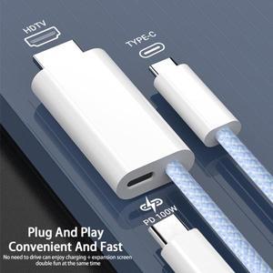 HDMI 젠더 모음 변환 연장 모니터 연결 For  호환 Galaxy S24 용 어댑터에  C iphone 호환 15 Pro 노트북