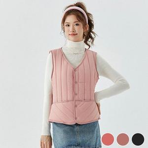 [JHQRFWTW_4B]누빔 털조끼 털안감 데일리 여자 패딩 조끼