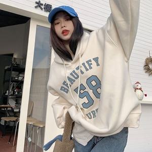 캐주얼 루즈핏 후드 기모 맨투맨티 여성 데일리 코디