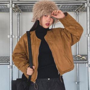아트박스/신상오픈런 라운드넥 허리스토퍼 리버서블 누빔 숏자켓