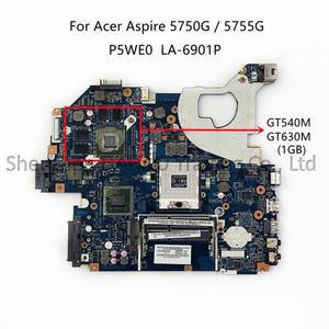 (배송) Acer Aspire NV57 5750 5755 5750G 노트북 마더 보드 HM65 GT540M/GT630M 1GB-GPU DDR3 P5WE0 LA-69