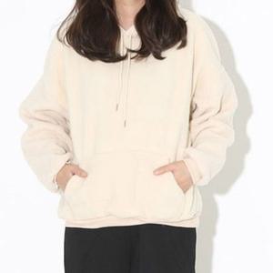 여성 후드 티셔츠 여자 양털 후드티 무지티 프리 3색