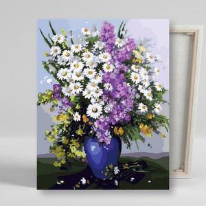 [BZJL8OL5_4C]DIY 페인팅 캔버스 물감 붓 세트 데이지화병