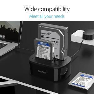 ORICO듀얼 베이 하드 드라이브 도킹 스테이션 25/35 인치 HDD SSD SATA to USB 30 12V3A 전원 어댑터 포함