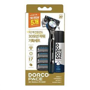 도루코 PACE 3D 모션 파워 면도기 기획세트 핸들+5입날+쉐이빙폼 74ml