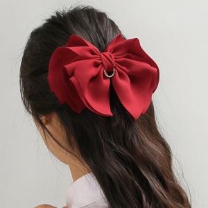 자동 헤어핀(레드) 묶음머리 리본 머리 큐빅 핀 머리삔 핀왕삔 헤어 헤어핀 버터플라이