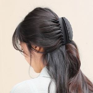 빅사이즈 국산 올림머리 블랙 물결 집게 웨이브 헤어핀 무광 집게핀 머리 올림 핀 리본