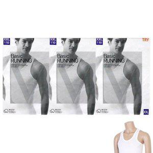 [osjarak]남자 화이트 면 100 빅사이즈 화이트 3매 민소매 나시_P346874570
