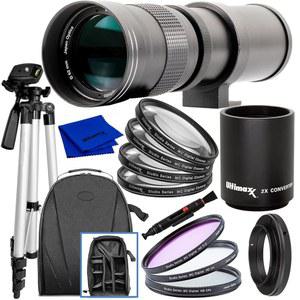 ULTIMAXX 420 800MM (W /CONVERTER 840 1600MM) F /8.3 16 MANUAL TELEPHOTO T MOUNT LENS KIT FOR EOS 호환 REBEL T5I, T6, T7, T6I, T6S, T7I, T8I, SL2, SL3, 60D, 70D, 77D, 80D, 90D, 5D MARK IV, 7D II & MORE