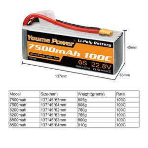 취미 RC소품 고전압 23.1V 7500mah 8200mah 8500mah 6s Lipo 배터리 XT60 드론 RC 헬리콥터 비행기 HRB You