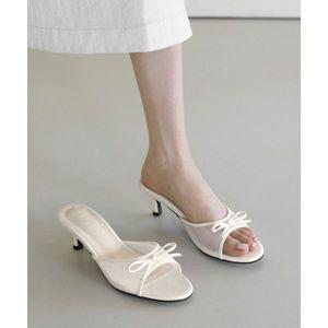 [매장정품] 사뿐 SAPPUN 르네린 매쉬 리본 샌들 뮬 5cm 5012910058