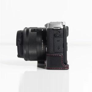 캐논 카메라용 PU 가죽 하프 바디 케이스 EOS R5 6D2 5D3 80D G7X2