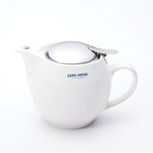 제로재팬 도자기 라운드 티포트 450ml 화이트 차포트 2인용티포트 차주전자 티주전자 도자기주전자 티팟