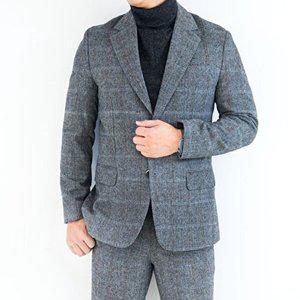 [엄지척]남자 울 정장 헤링본 체크 세미정장 수트세트_SA10S