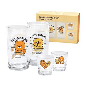 춘식이 굿즈 렛츠드링크 소주잔 맥주잔 유리 컵 세트 (각2개입)