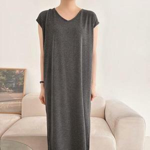여자 캡소매 브이넥 빅사이즈 마실룩 여름 롱원피스