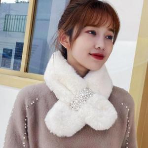 여자 베이직 FW 진주 미니 넥워머 머플러_3